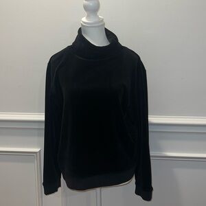 Sanctuary Black Velvet Mock Neck Sweater Size Small